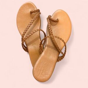 Braided Tan Leather Sandals